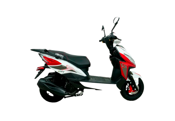 Скутер VENTO CITY 49сс (150) LED фары, сигнализация Красно-белый pitbikemarket.ru