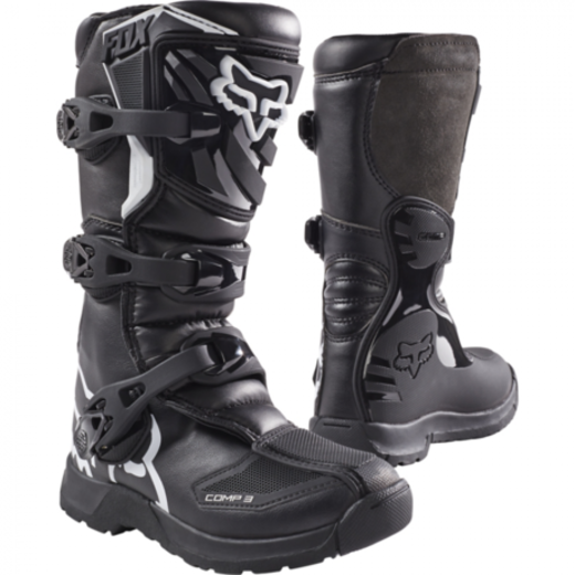 Мотоботы подростковые Fox Comp 3 Youth Boot Black, Y7, 2021 (18238-001-7) pitbikemarket.ru
