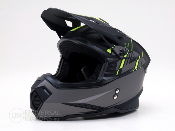 Шлем мото кроссовый HIZER J6801 №1 (L) gray/lemon pitbikemarket.ru