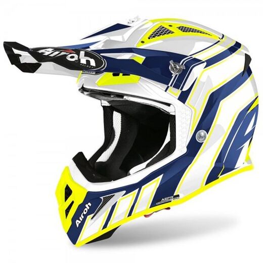 Мотошлем AIROH AVIATOR ACE ART (BLUE GLOSS Кросс-Эндуро Композит L) pitbikemarket.ru